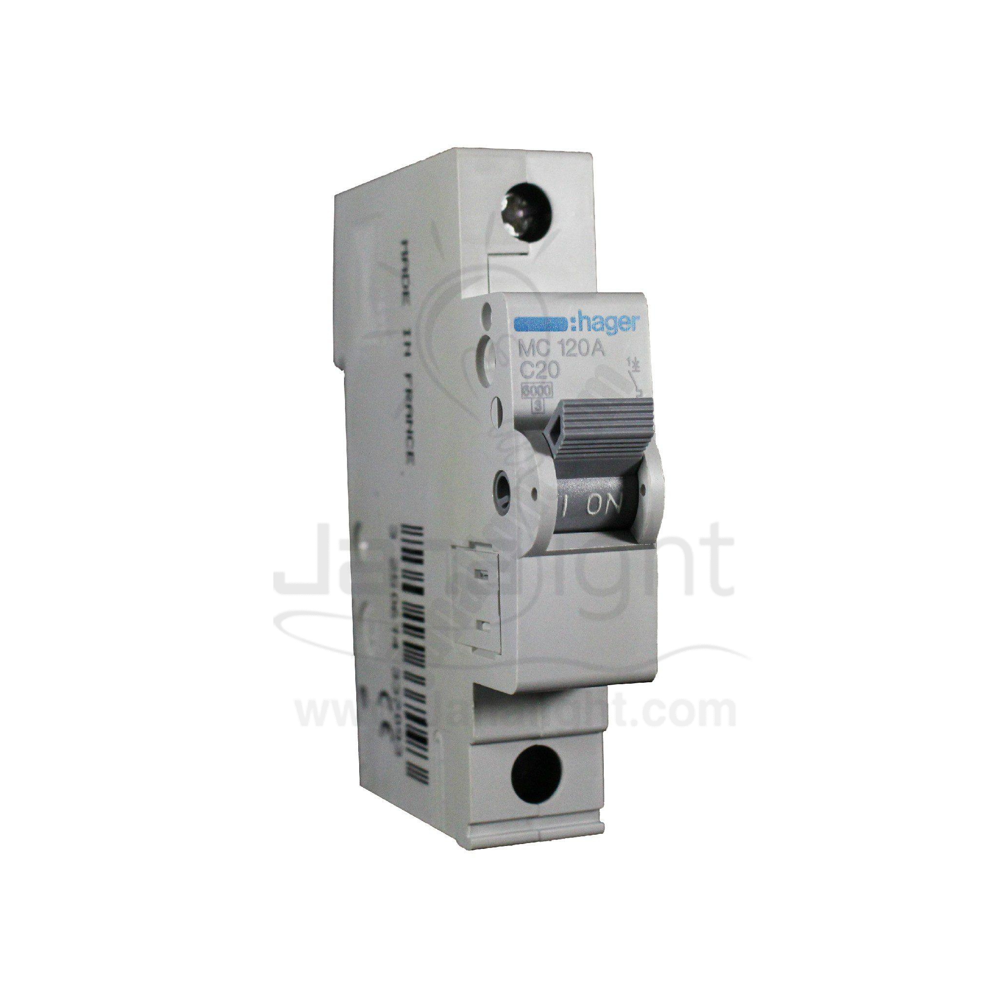 مفتاح هاجر احادي 20 امبير 6 كيلو hager, circuit breaker, 1 pole, 6KA, 20 Amp